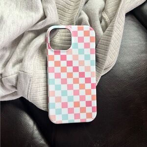 Checkered Phone Case - Pink, Blue, White
